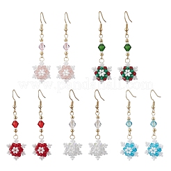 Glass Seed Beads Dnagle Earrings&nbsp;EJEW-MZ00501