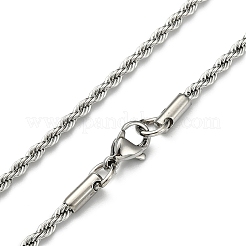 Tarnish Resistant Twisted Stainless Steel Rope Chain Necklace Making&nbsp;X-NJEW-507L-10