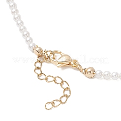 Round Shell Pearl and Electroplated Glass Graduated Beaded Necklaces&nbsp;NJEW-JN05747