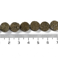 Electroplated Natural Druzy Agate Beads Strands&nbsp;G-M433-01C