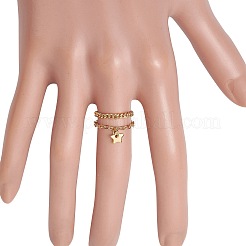Adjustable Brass Multi-strands Finger Rings&nbsp;RJEW-JR00864