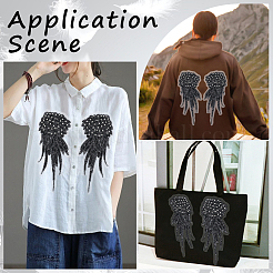 2Pcs 2 Styles Polyester Embroidery Sew on Appliques&nbsp;DIY-CY0001-02B-03