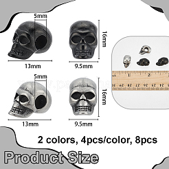 8Pcs 2 Colors Halloween 304 Stainless Steel European Beads&nbsp;STAS-OC0001-41