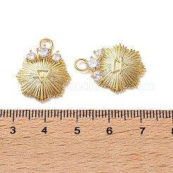 Brass Micro Pave Clear Cubic Zirconia Pendants&nbsp;CU-CBAA0AF-01G