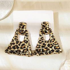 Leopard Print Alloy Dangle Stud Earrings&nbsp;EJEW-K304-01D-G