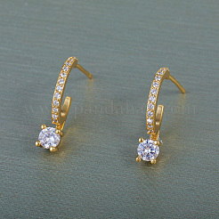 Elegant Brass Pave Clear Cubic Zirconia Stud Earrings&nbsp;IV7044
