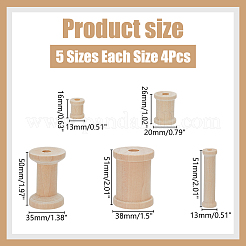 20Pcs 5 Styles Wood Bobbins&nbsp;WOOD-WR0001-21