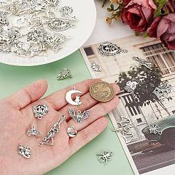 64Pcs 16 Styles Halloween Tibetan Style Alloy Pendants&nbsp;FIND-AR0005-26