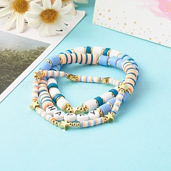 Handmade Polymer Clay Beads Stretch Bracelets Sets&nbsp;BJEW-JB06353-02