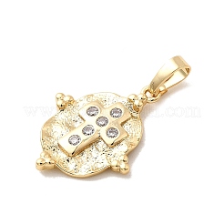 Brass Micro Pave Cubic Zirconia Pendants&nbsp;KK-H089-33G-01