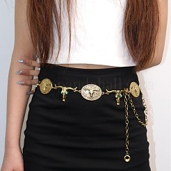 Bohemian Cattle Head & Oval with Horse Pattern Alloy Link Chain Belts for Women&nbsp;FS-WG66674-01