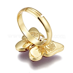 Adjustable Brass Micro Pave Clear Cubic Zirconia Finger Rings&nbsp;RJEW-F106-G