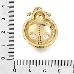 Brass Micro Pave Clear Cubic Zirconia Pendants&nbsp;CU-CBAEEA8-26G
