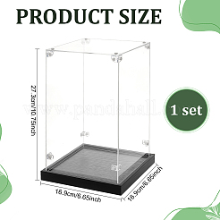 Acrylic Minifigure Display Cases with Black Base&nbsp;ODIS-WH0030-314A