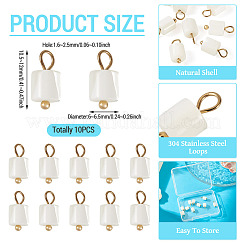 10Pcs Natural Shell Column Charms&nbsp;SHEL-TA0001-38