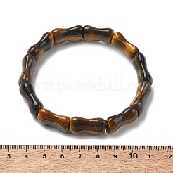 Bamboo Natural Tiger Eye Beads Stretch Bracelets for Women Men&nbsp;BJEW-K304-01K
