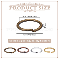 16G 4 Colors Iron Open Jump Rings&nbsp;IFIN-LP0001-09