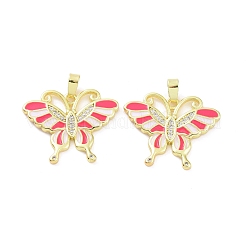 Brass Micro Pave Clear Cubic Zirconia Pendants&nbsp;KK-E068-VC413