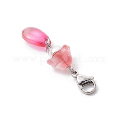 5Pcs 5 Colors Glass Pendant Decorations&nbsp;HJEW-JM02905