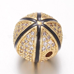 Brass Micro Pave Cubic Zirconia Beads&nbsp;ZIRC-G142-03G