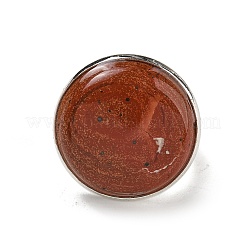 Natural Red Jasper Round Adjustable Rings&nbsp;RJEW-K371-09S-24
