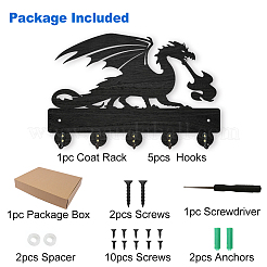 Wood & Iron Wall Mounted Hangers&nbsp;HJEW-WH0055-028