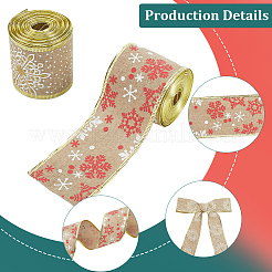 2 Rolls 2 Styles Christmas Themes Imitation Cotton Ribbon&nbsp;OCOR-GF0005-71A