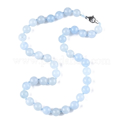 Natural Aquamarine Beaded Necklaces&nbsp;NJEW-S404-19