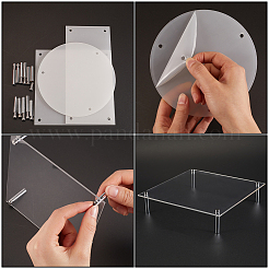3 Sets 3 Styles Clear Acrylic Cupcake Riser Holder&nbsp;ODIS-CP0001-07