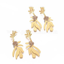 Polymer Clay Rhinestone Dangle Stud Earrings&nbsp;EJEW-G256-06G