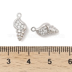 Brass Micro Pave Clear Cubic Zirconia Charms&nbsp;KK-A207-02P