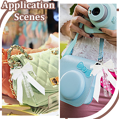 2Pcs Plastic Imitation Pearl & Lace Bowknot Pendant Decorations&nbsp;DIY-HY0002-09