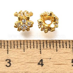 925 Sterling Silver Micro Pave Clear Cubic Zirconia Beads&nbsp;STER-B006-14G