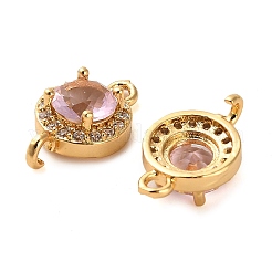 Brass Pave Cubic Zirconia Connector Charms&nbsp;X-KK-D093-09G-06