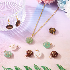 10 Pcs Tiger Eye & Red Jasper & Rose Quartz & Green Aventurine & Quartz Crystal Pendants&nbsp;PALLOY-TA00206