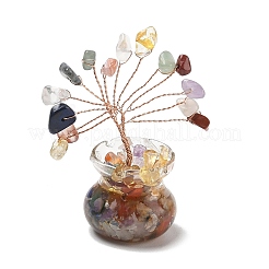 Natural Mixed Stone Chips Tree of Life Decorations&nbsp;DJEW-Z007-02Q