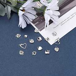 Mixed Tibetan Style Alloy Heart Pendants&nbsp;TIBEP-X0004-01-AS