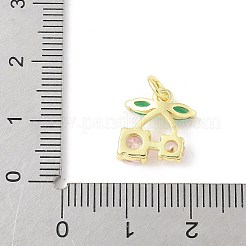 Brass Micro Pave Cubic Zirconia Pendants&nbsp;KK-Z101-06G