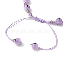 Lampwork Evil Eye Beads Braided Bead Bracelets for Men Women&nbsp;BJEW-MZ00160-05