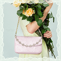 2Pcs 2 Colors Alloy Clover Link Chain Bag Straps&nbsp;FIND-WR0008-08