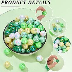 100Pcs 5 Colors UV Plating Opaque Acrylic Beads&nbsp;OACR-SP0002-32