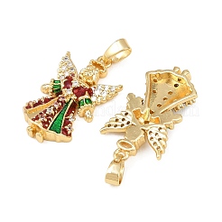 Brass Micro Pave Cubic Zirconia Enamel Pendants&nbsp;KK-B161-08G