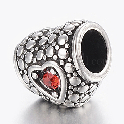 304 Stainless Steel European Rhinestone Beads&nbsp;STAS-H446-109AS