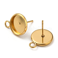 Ion Plating(IP) 201 Stainless Steel Stud Earring Findings&nbsp;STAS-E197-03G