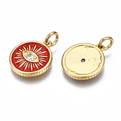 Brass Micro Pave Cubic Zirconia Pendants&nbsp;ZIRC-T014-041G-NF