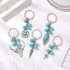 5Pcs Iron and Alloy Keychains&nbsp;KEYC-JKC01151