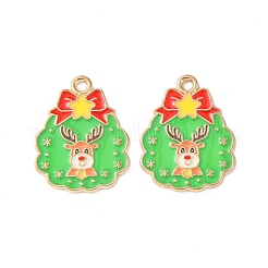 Christmas Alloy Enamel Pendants&nbsp;ENAM-D047-07G-05