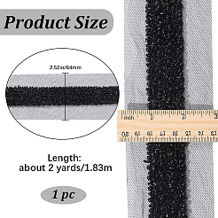 Polyester & Plastic Bead Gauze Lace Trim&nbsp;OCOR-WH20005-45A