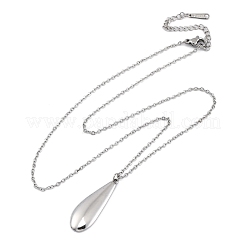 304 Stainless Steel Teardrop Pendant Cable Chain Necklaces for Women&nbsp;LS-NJEW-A038-01P