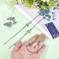 6Pcs 201 Stainless Steel Macrame Pouch Braided Gemstone Holder Bracelet Making&nbsp;BJEW-SC0001-72